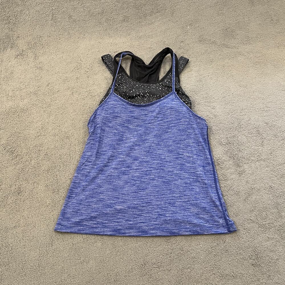 Lululemon Moment To Movement Blue Paisley Glaze 2-in-1 Tank Top Women's Size 6
